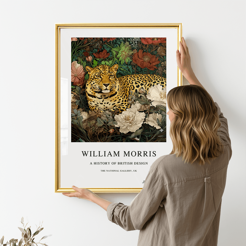 Inspirado en William Morris, Firmado - Estampado de Colibríes