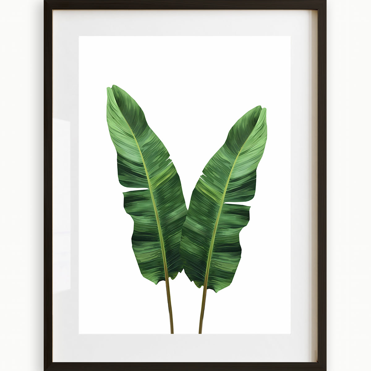 Impressão artística de folhas de strelitzia