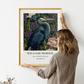 Inspirado en William Morris, firmado - Estampado de cardenal rojo