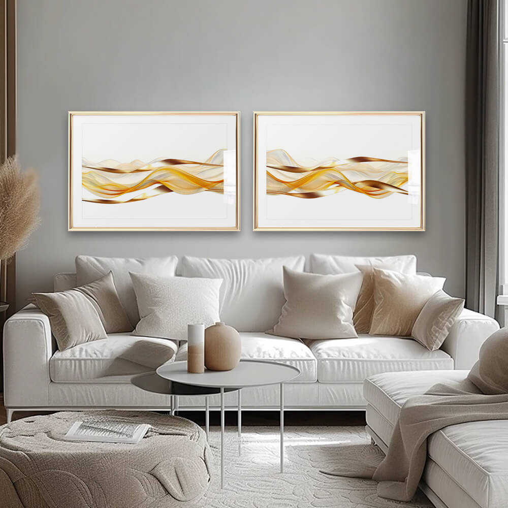 Contemporary Gold Shapes Art Print