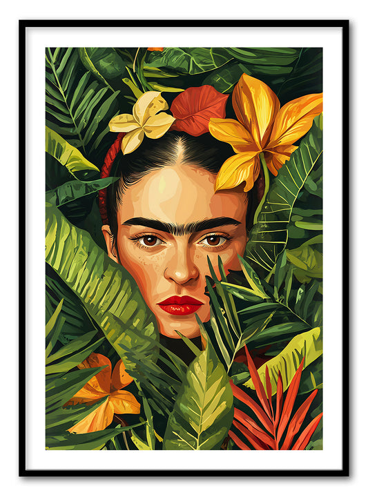 Cetakan Seni Frida Kahlo Tropis