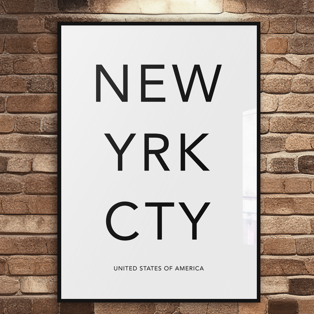 New York City Text Print