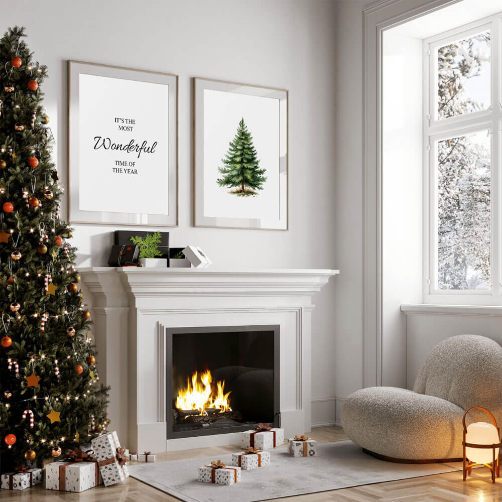 Nordic Christmas Tree Art Print