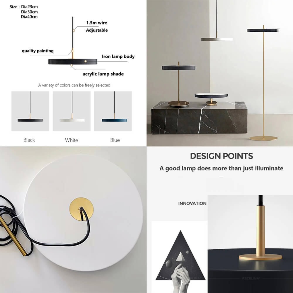 Lampu Gantung Cakram Nordik - 3 Warna