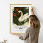 Inspirado en William Morris, firmado - Estampa de Cisne Blanco