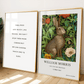 William Morris Inspired, Signed - Floral Rabbit Print