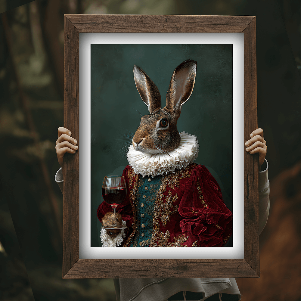 Vintage Hare Portrait – Renaissance Art Print