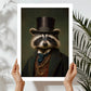 Vintage Raccoon Portrait – Renaissance Art Print