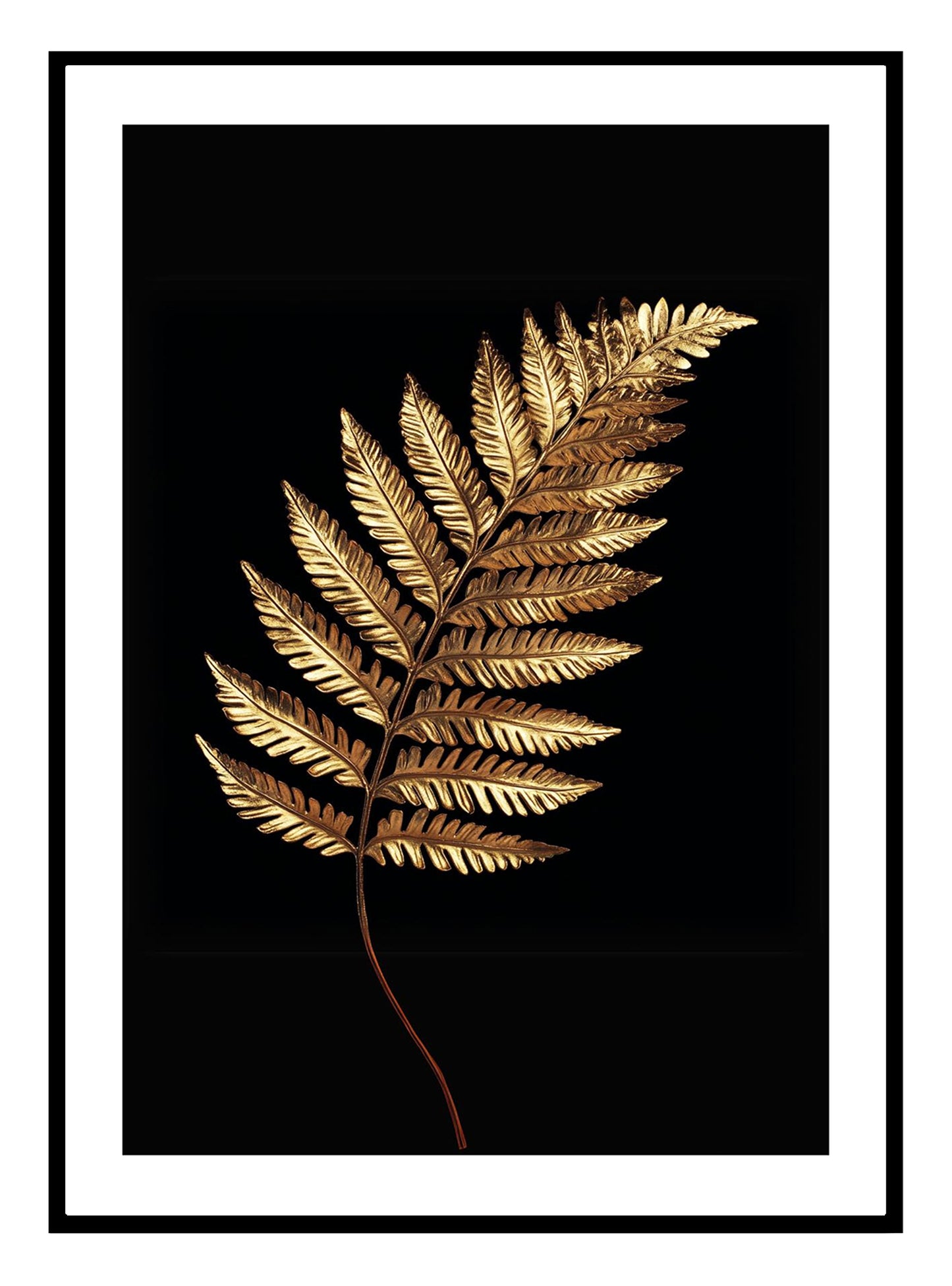 Gold Fern Leaf (A) Art Print