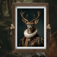 Stag Vintage Portrait – Renaissance Art Print