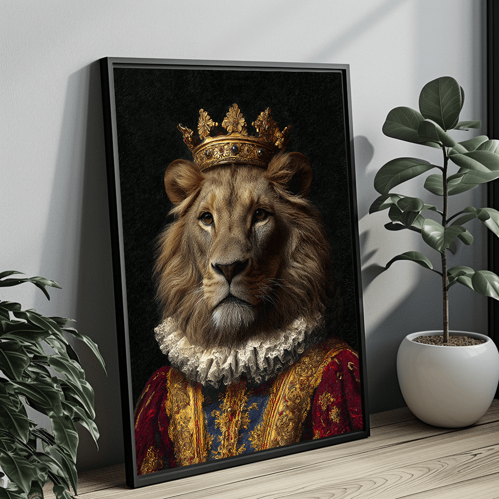 Vintage Lion Portrait – Renaissance Art Print