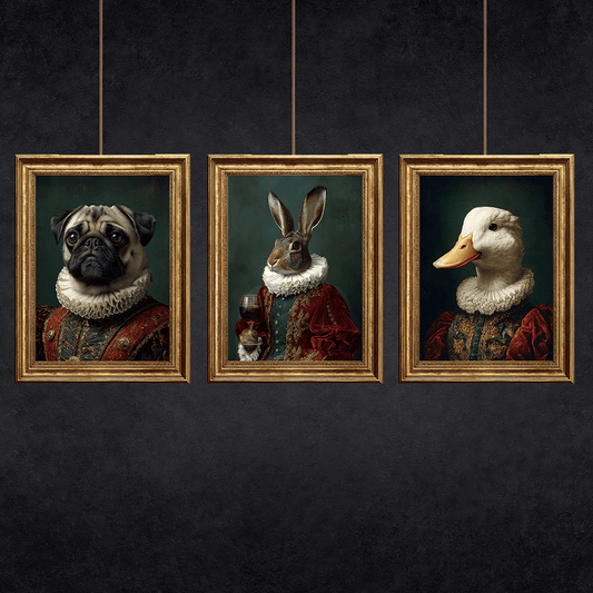 Vintage Pug Dog Portrait – Renaissance Art Print