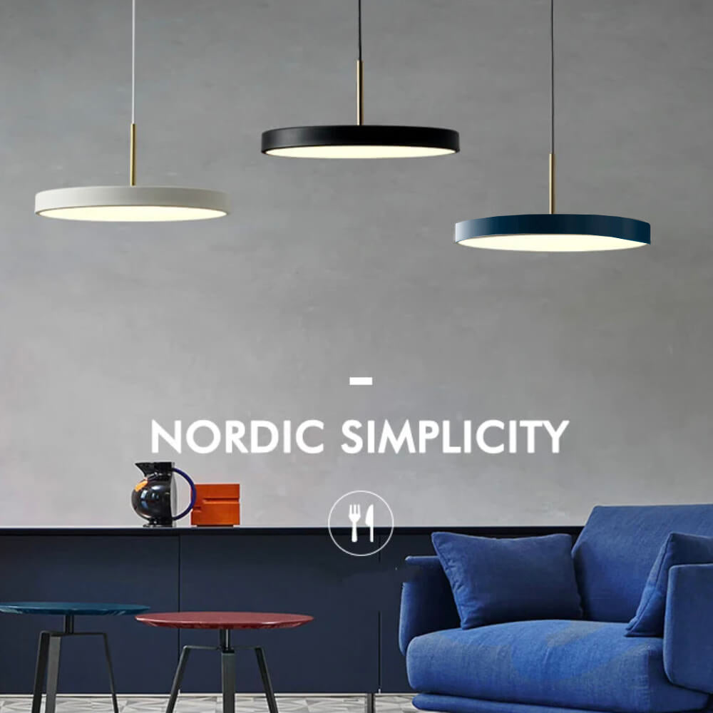 Nordic Disc Pendant Light - 3 Colours