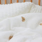 Muslin Cotton Embroidered Bertie Bear Crib Duvet - Reversible