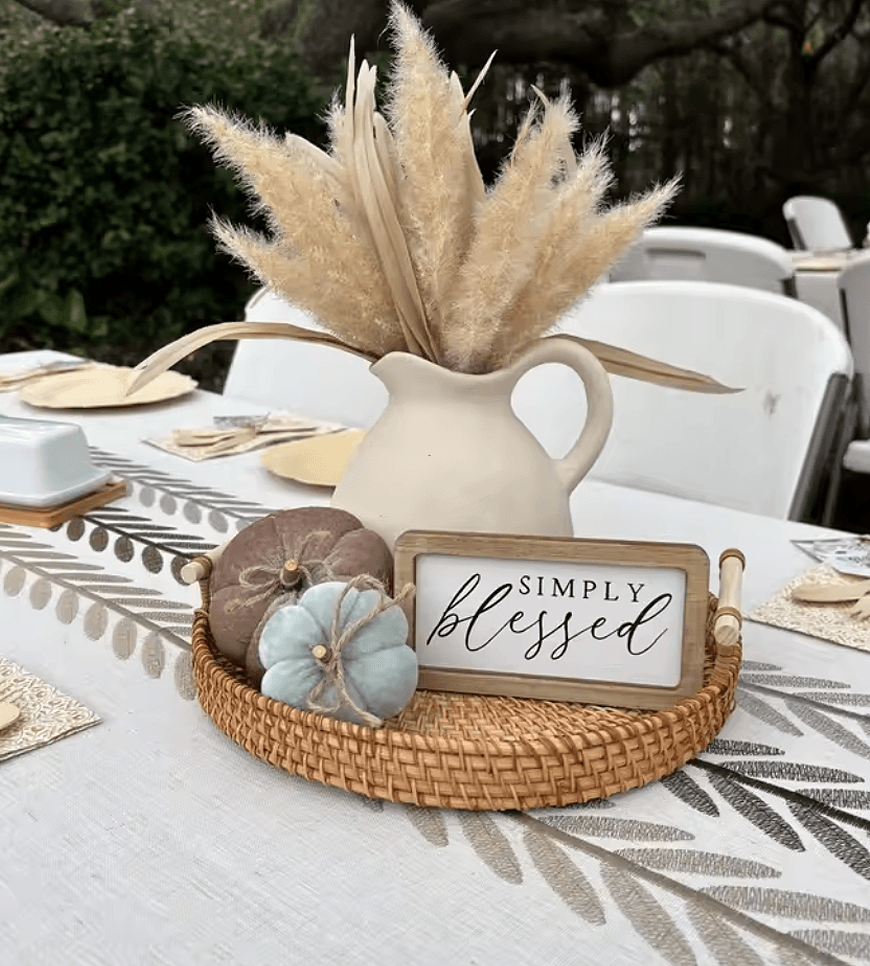 Hand-Woven Rattan Tray
