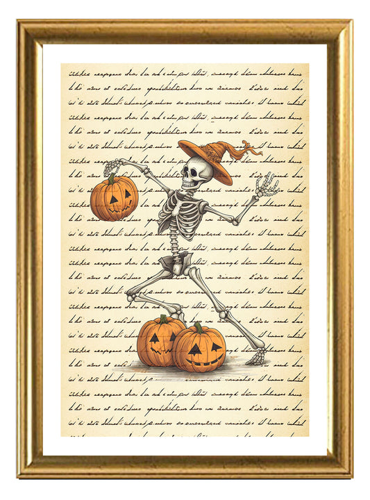 Halloween-Skelett Kunstdruck