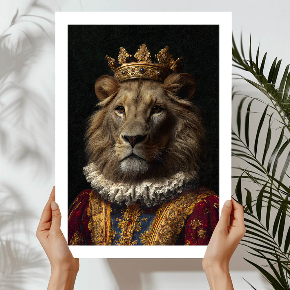 Vintage Lion Portrait – Renaissance Art Print