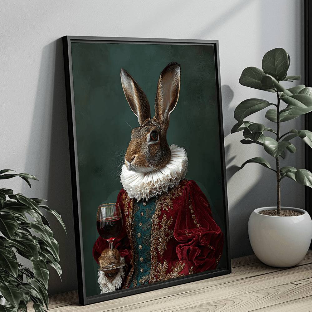 Vintage Hare Portrait – Renaissance Art Print