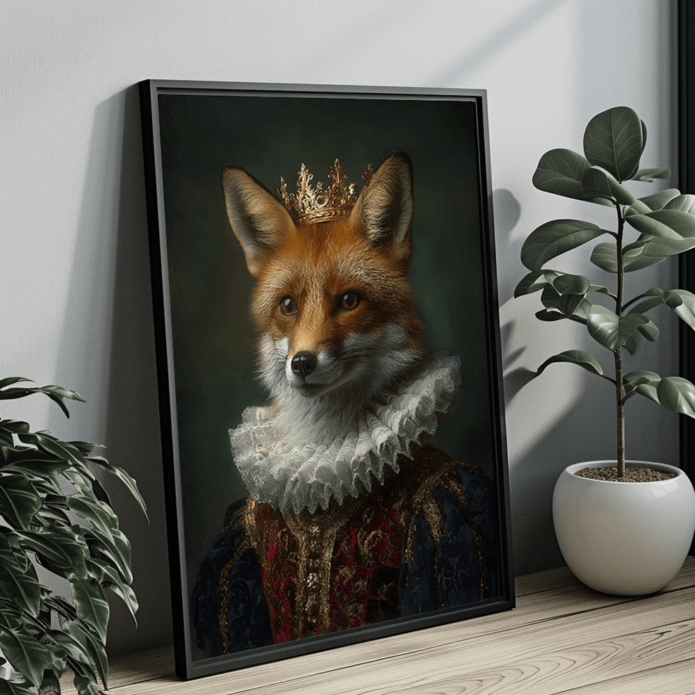 Fox Tail Renaissance Vintage Fox Portrait – Renaissance Art Print – Jasmine and Jade Interiors