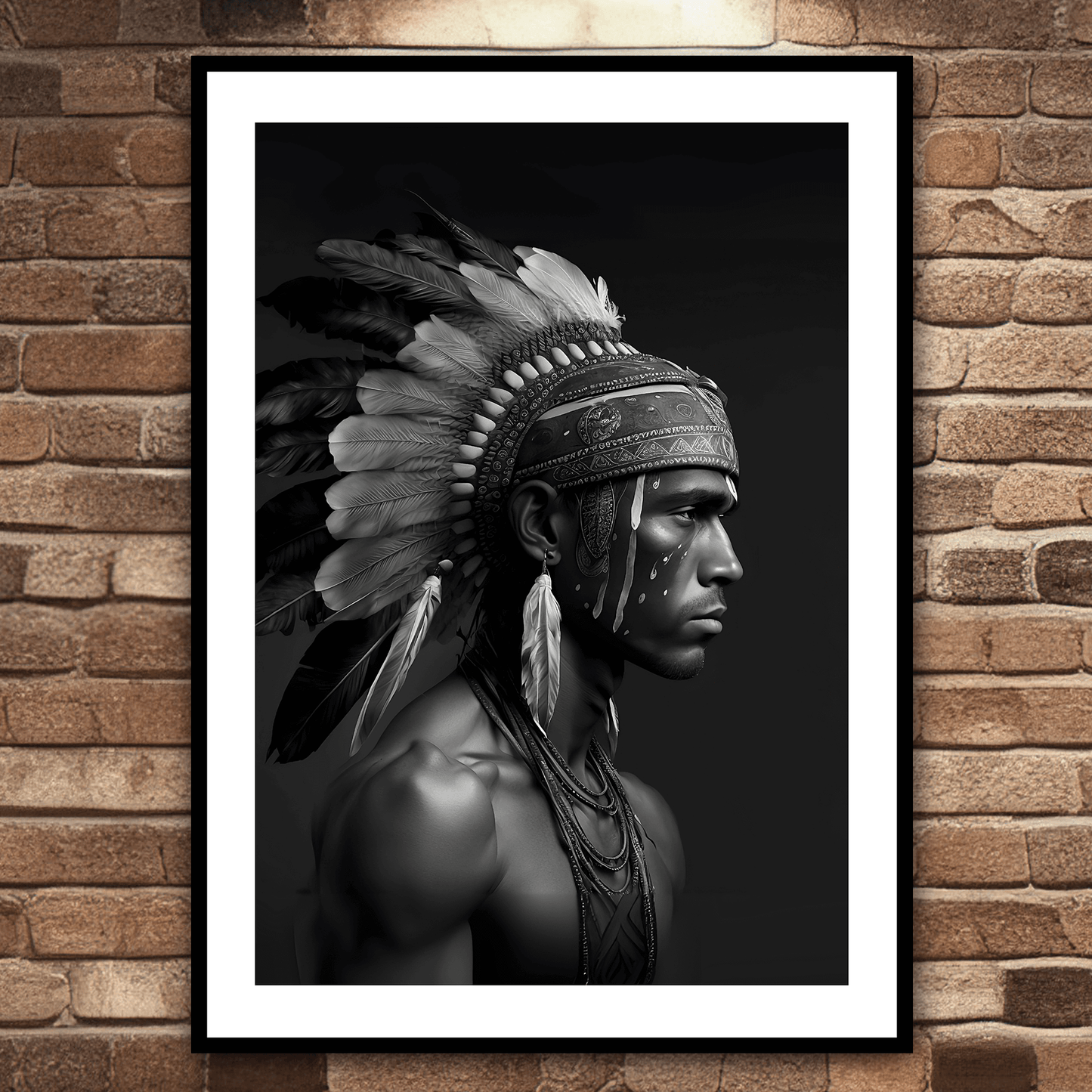 "Warrior" American Indian Art Print (Portrait)
