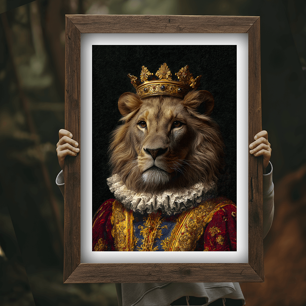Vintage Lion Portrait – Renaissance Art Print