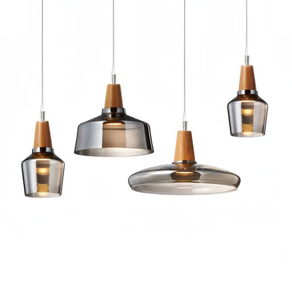 Nordic Glass & Wood Pendant Light