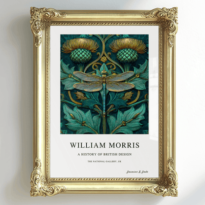 Inspirado en William Morris, Firmado - Estampado de Colibríes