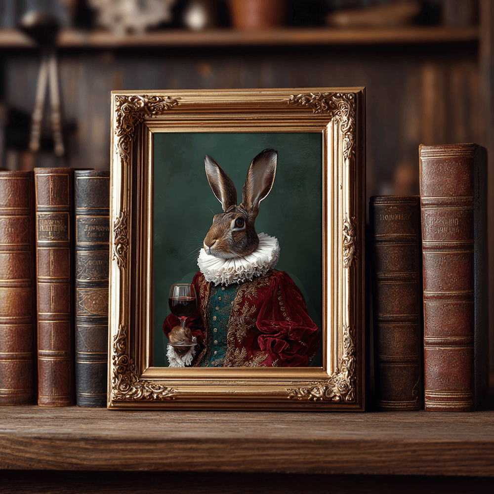 Vintage Hare Portrait – Renaissance Art Print