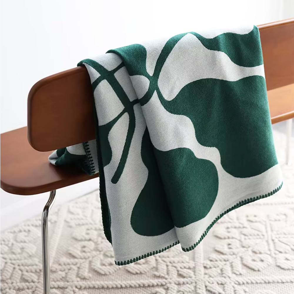 Soft Geometric Knit Throw Blanket