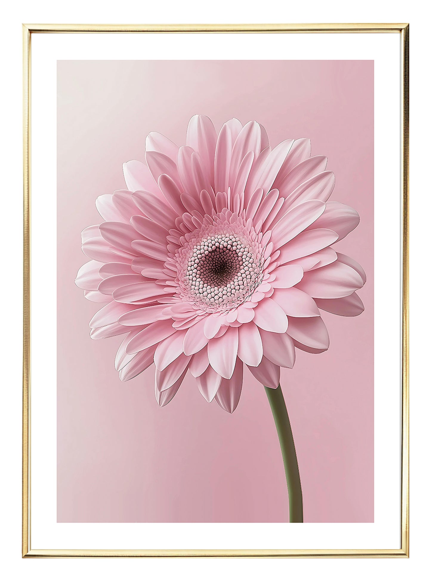 Impressão artística de gerbera rosa