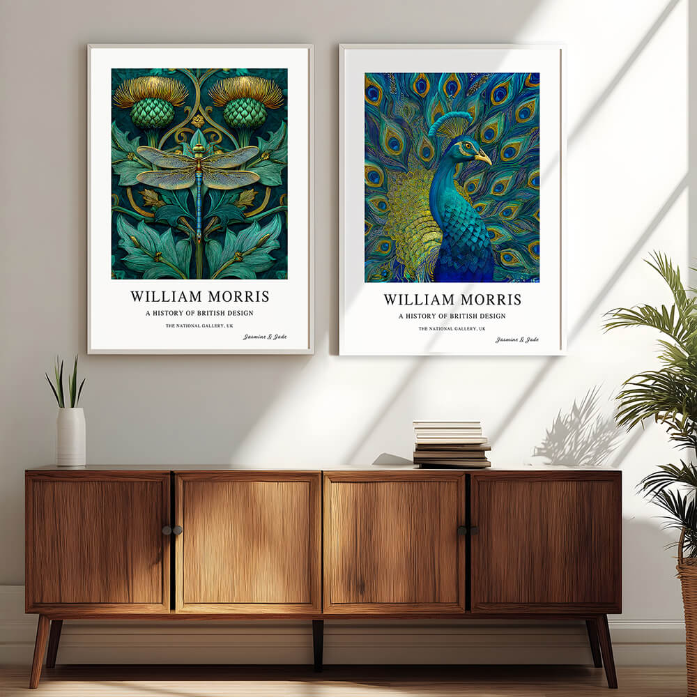 William Morris Inspired, Signed - Peacock Print (A)