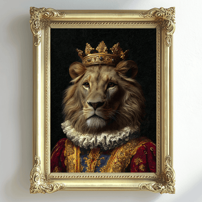 Vintage Lion Portrait – Renaissance Art Print