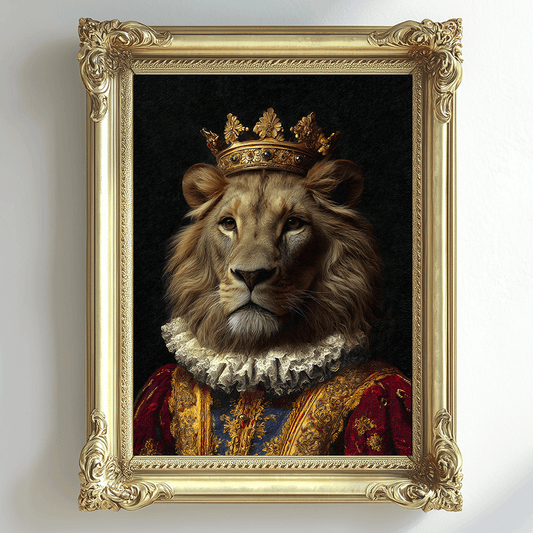Vintage Lion Portrait – Renaissance Art Print