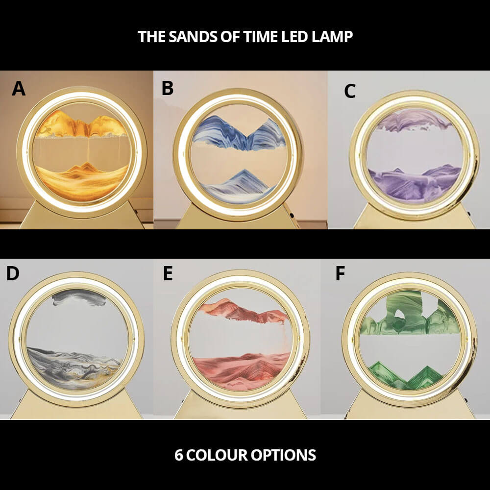 La lampada di sabbia del tempo - LED rotante Lampada Sand Art - Cornice Oro