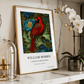 Inspirado en William Morris, firmado - Estampado de cardenal rojo