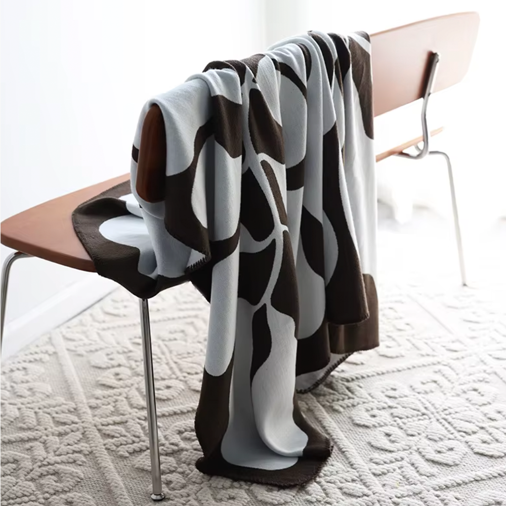 Soft Geometric Knit Throw Blanket