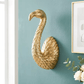 Gëllene Flamingo grousse Wandhaken-Skulptur