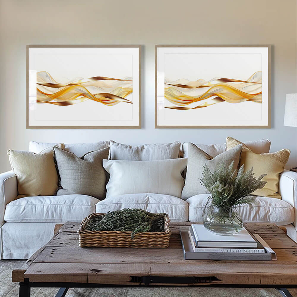 Contemporary Gold Shapes Art Print