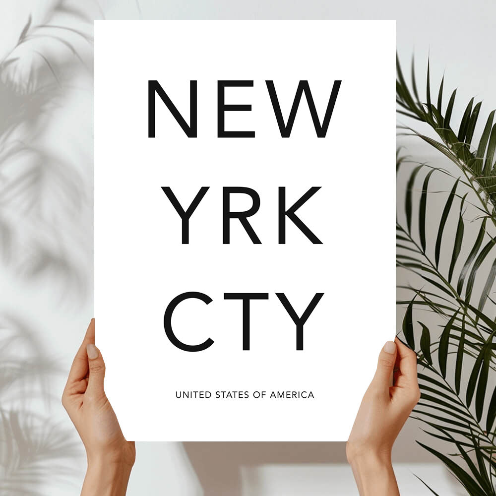 New York City Text Print