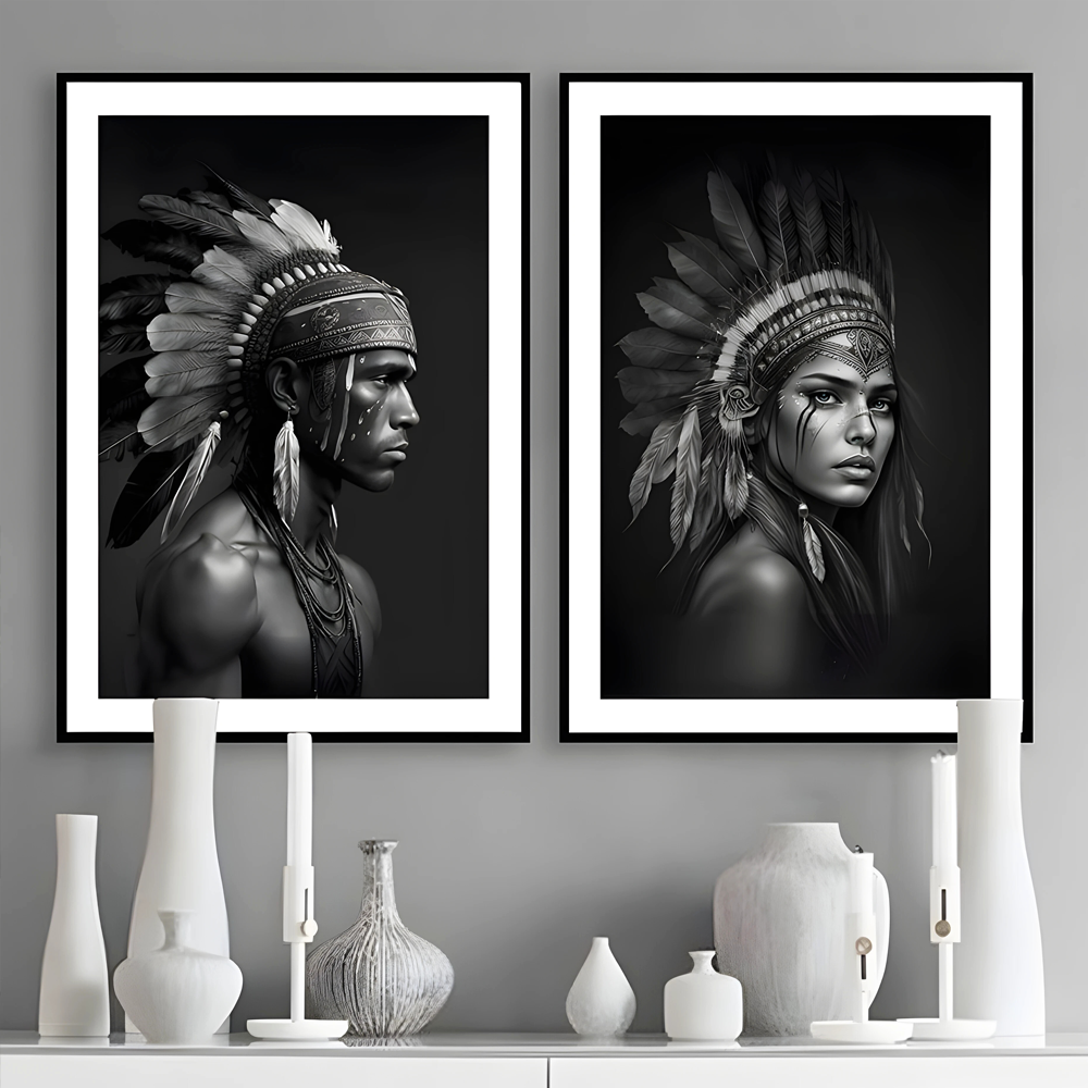 "Fierce" American Indian Art Print (Portrait)