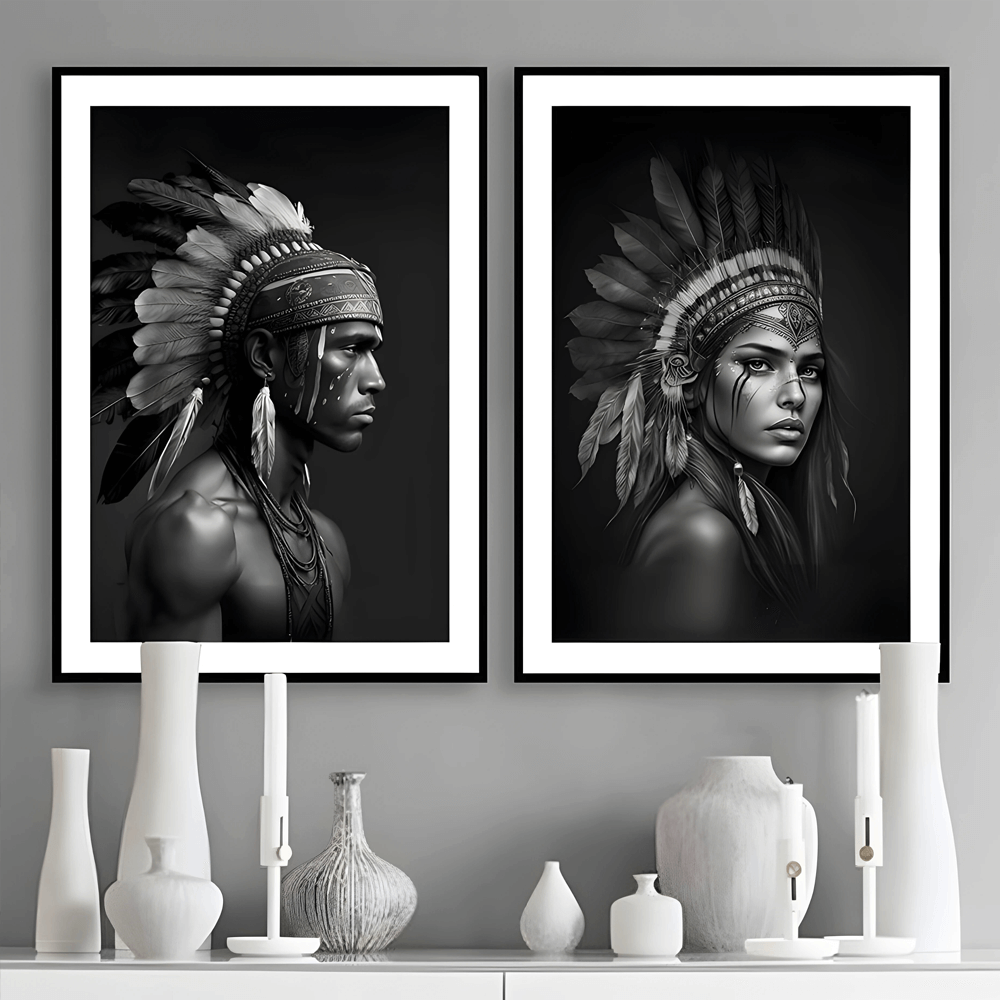 "Warrior" American Indian Art Print (Portrait)