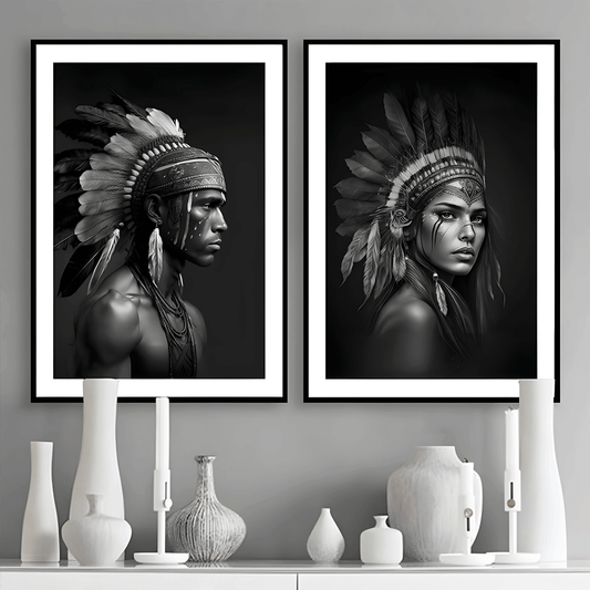 "Warrior" American Indian Art Print (Portrait)
