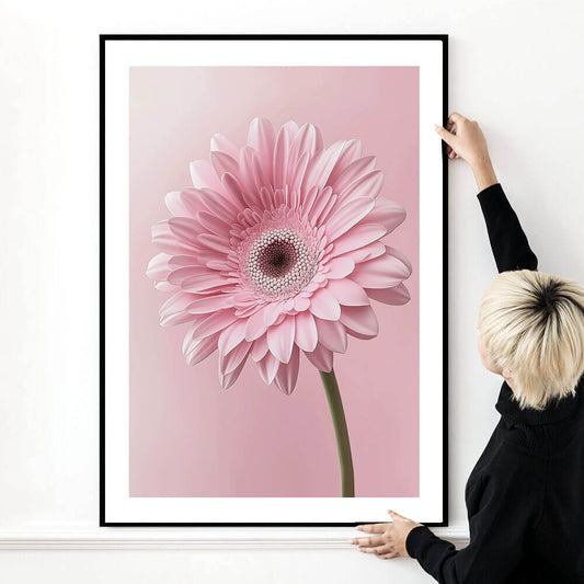 Pink Dahlia am Bloom Art Print