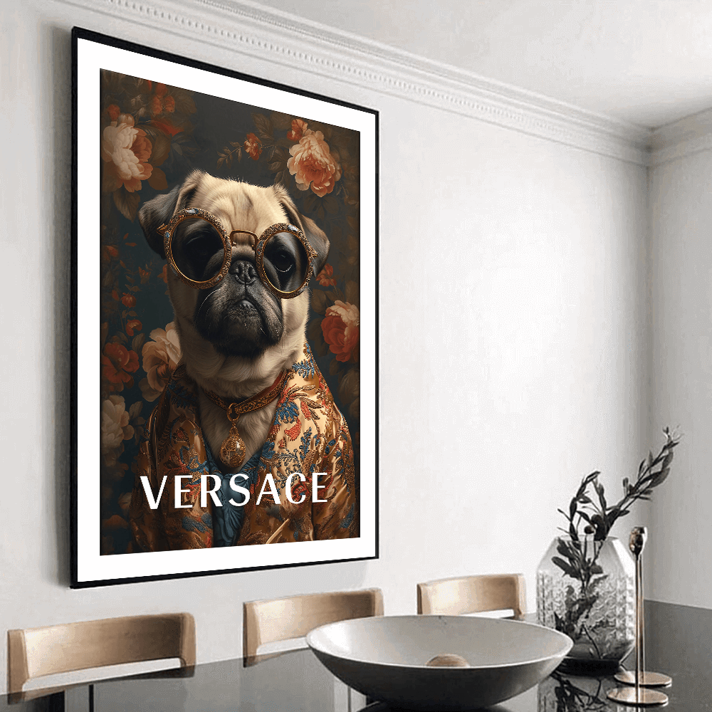 Versace Pug Art Print