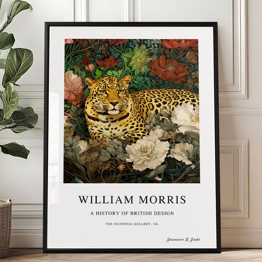 Inspirado en William Morris, Firmado - Estampado de Colibríes