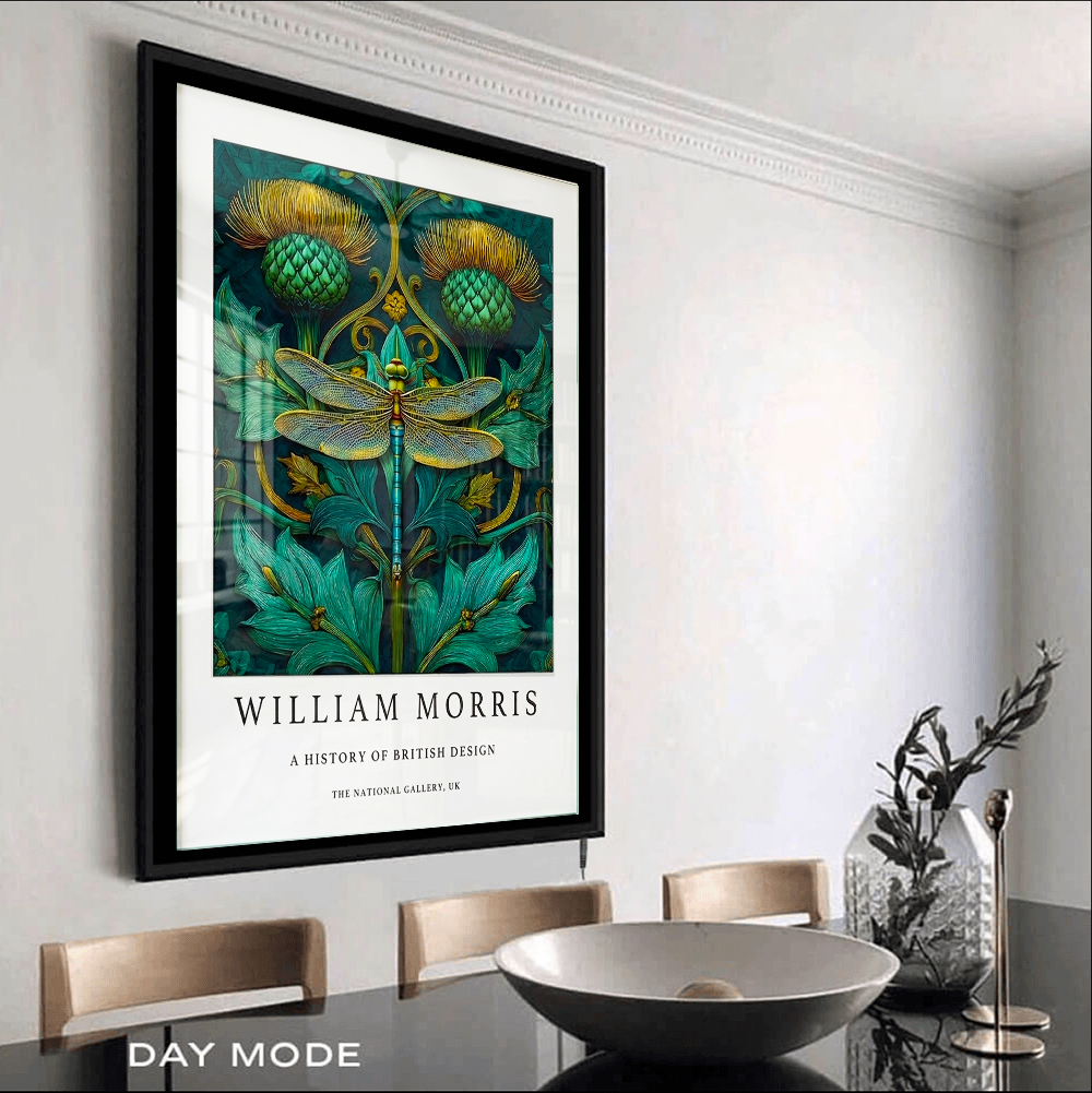 Lampu Seni Berbingkai LED Backlit William Morris - Capung