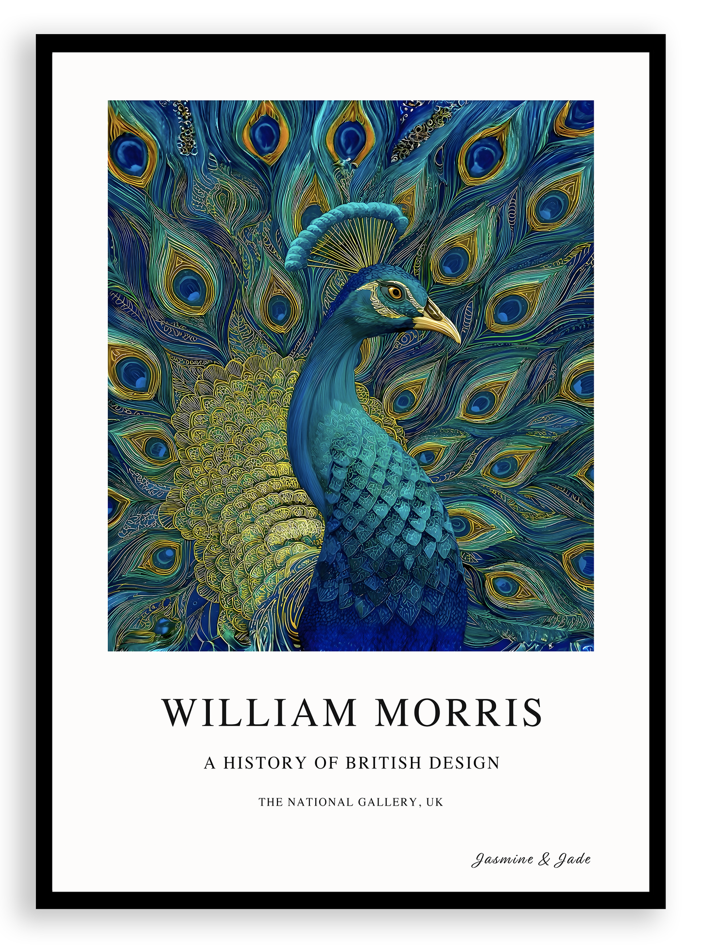 William Morris Inspired, Signed - Peacock Print (A)