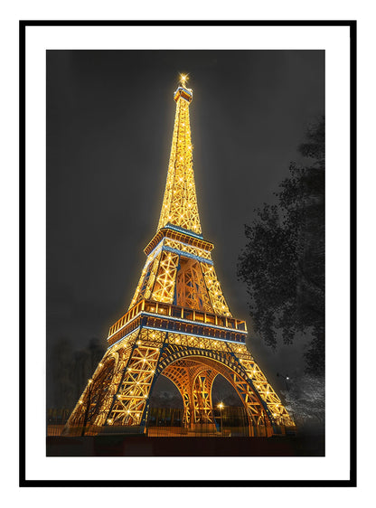 Eiffel Tower by Night Art Print