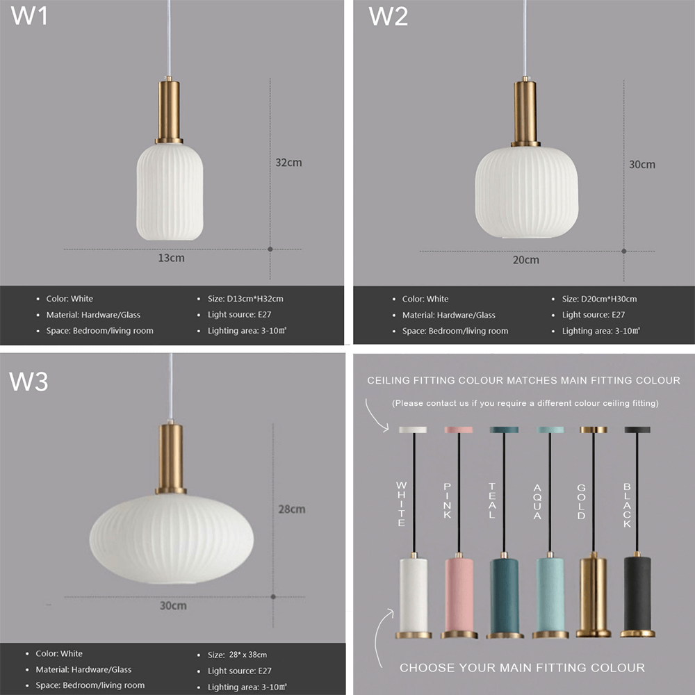 Nordic Colourful Glass Pendant Lights - 4 Colours