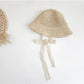 Beach Baby Sun Summer Straw Hat with Lace Ties